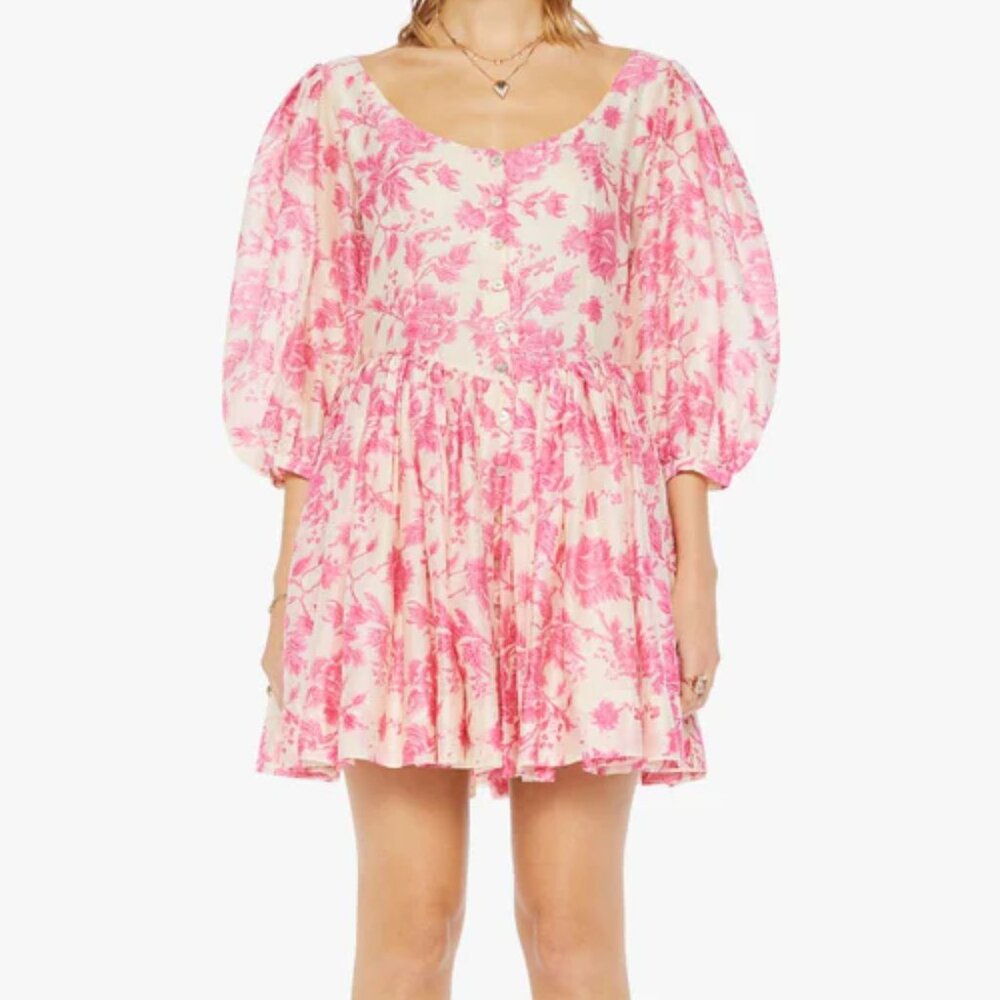 ALIX OF BOHEMIA ELLAH BAROQUE BEAN DRESS IN PINK AND CREAM
